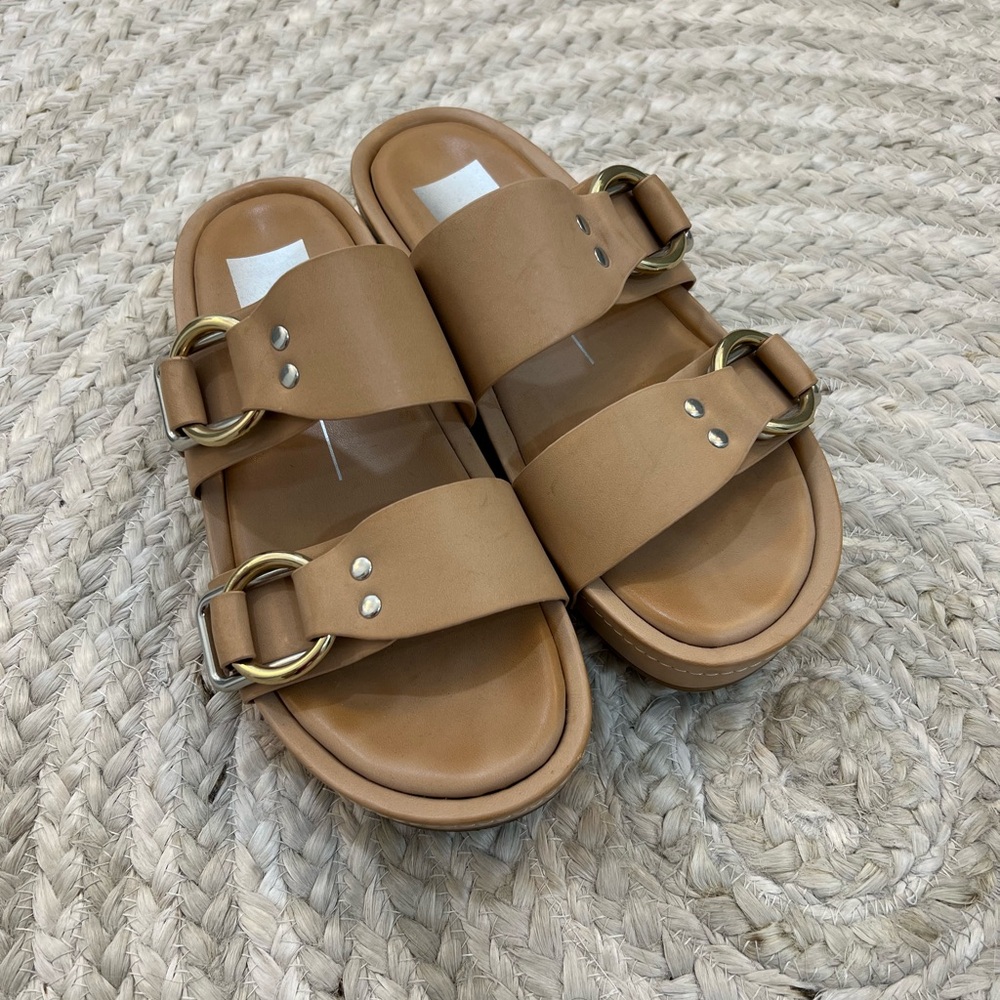 Dolce Vida nude buckle sandals, size 8, only worn once